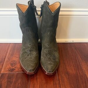 Tecovas Women’s Olive Suede Western Ankle Boots: The Lynn Boot limited edition